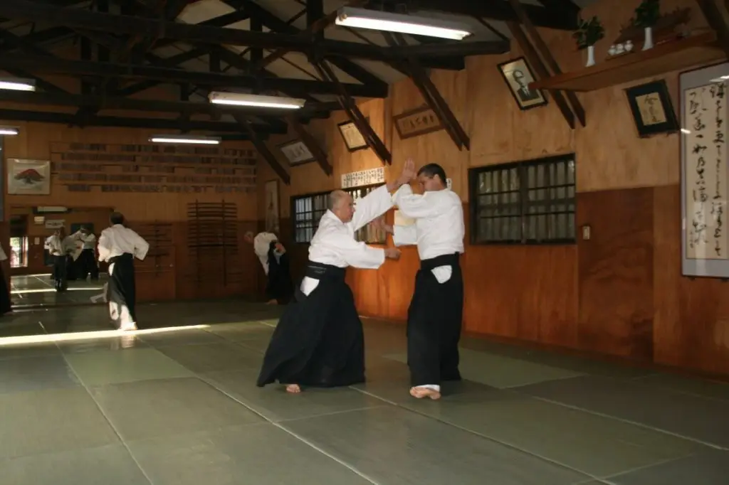 אימון עם האשימוטו סאן, דאן-7, בפוקואוקה דוג'ו, יפן